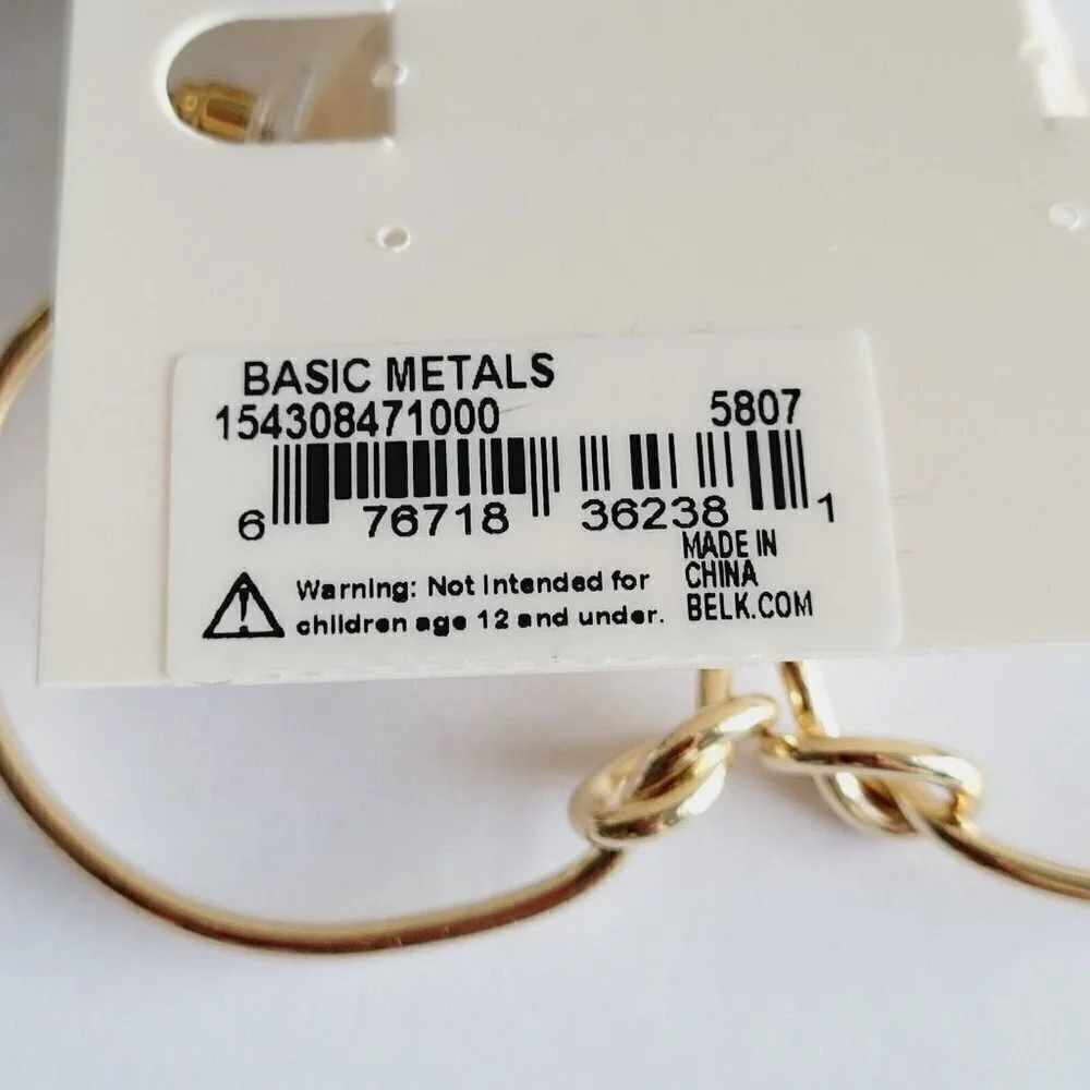 New Directions Gold Tone Knot Hoop Earrings 1.5